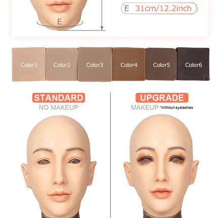 High-Quality Silicone Face Masks Crossdresser Fake Faces Drag Queen Stage Performance Cosplay Crossdressing Sissy Transgender