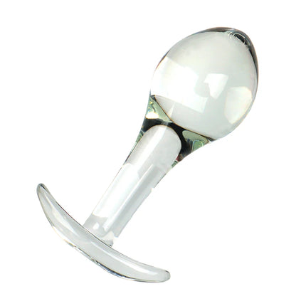 VaHppy Glass anal plug Adult sex toysGIFT lubricant 10g 2.7-3.5cm Gay Women Masturbation Transparent Smooth Easy enter No pain