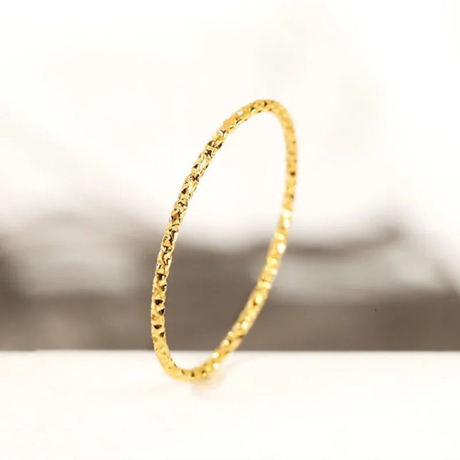 1mm Thin Stackable Ring Stainless Steel Faceted Ring for Women Girl Size 4-10