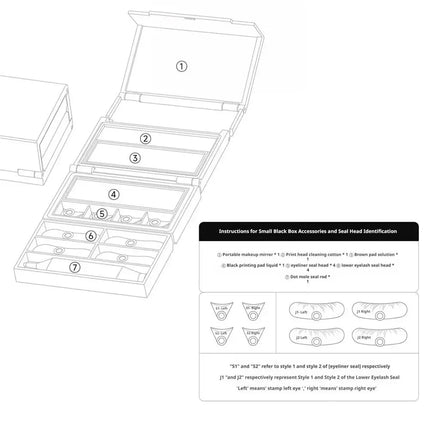 WUYITONGXUE BLACK BOX Magnetic Eyeliner Stamp Kit 3s Lower Lash Stencil Waterproof Long-Lasting Beginner-Friendly Makeup Tool