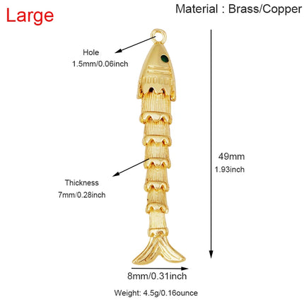 Enamel Fish Bone Squid Marine Sea Dalphin Charm Pendant,18K Real Gold Silver Plated Zircon Jewelry Finding Supplies S87 S75