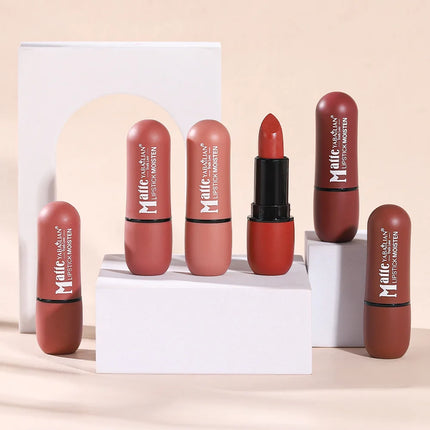 Matte Lipstick Long-Lasting Waterproof Classic High Pigment Velvet Topcoat Lip Cosmetics