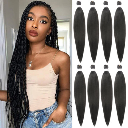 30inch 8 Packs Braiding Hair Pre Stretched Ombre Blonde Braids Hair Extensions Synthetic Xpression Prestretched Braiding Hair