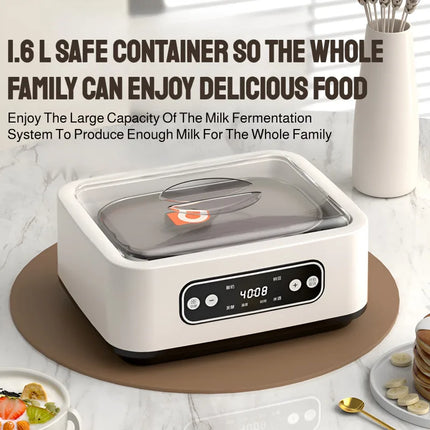 Yogurt Machine 1.6L Large Capacity Household Fully Automatic Multi-Function Stainless Temperature Control 0-48 Hours Timer
