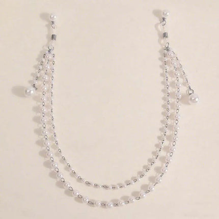 Sexy Imitation Pearl Tassel Chest Chain for Women Girls Exaggerated Metal Double Layered Nipple Chain Body Jewelry Accessories