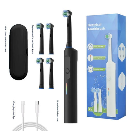 Electric Toothbrush Rotary Round Head Adult Soft Bristle Induction Automatic Men's And Women's Couples Set Compatible With Orab