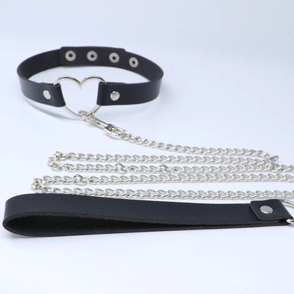 Pu Fetish Leather Choker Harness Women Goth Collar Leash For Girl jewelry Fashion Sexу Women's Lingiere Belt Exotic Accessories