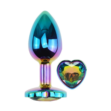 Colorful Anal Plug Rainbow Butt Plug Metal Anal Sex Toys Dildo Anal Beads 3 size for Choice Sex Toys Drop Shipping