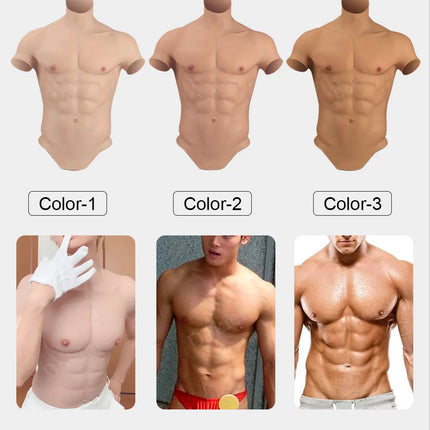 Dokier Silicone Realistic False Fake Muscle Belly Body for Cosplayers Artificial Simulation Muscle Chest Man Crossdressers - TOYS-SUCE