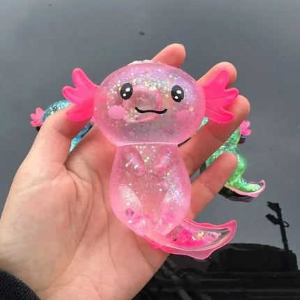 Colorful Salamander Maltose Fidgets Toys Squishy Malt Sugar Stretchy Axolotl Fun Squeeze Birthday Supplies Anti-Anxiety Gift