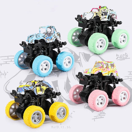 Children's Inertia-Powered Walking and Driving Car, Four-Wheel Drive Stunt Dump Truck, Gift for Boys and Girls