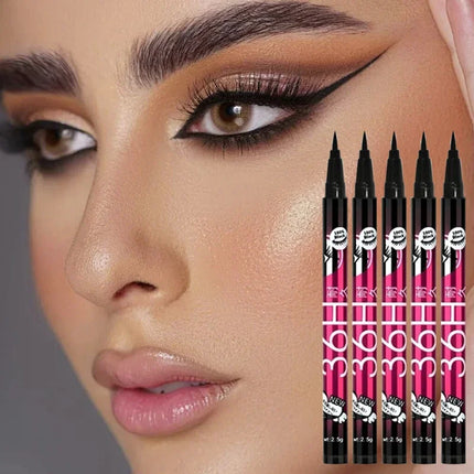 1/2/5pcs Waterproof & Sweat-Proof Black Eyeliner Pencil Long-lasting and Non-smudged Eyeliner Liquid Pen for Bold Eye Makeup