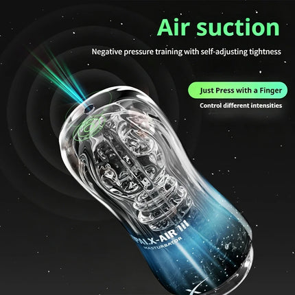 Male Masturbator Aircraft Cup Powerful Vacuum Sucking Transparent Soft Vagina Anal Pocket Pussy Penis Exercise Sex Toys Men 18+