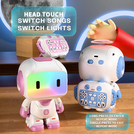 Remote Control Robot Touch Programmable Electric Dancing Music Rgb Led Lights Interactive Electronic Toy For Indoor Hobby