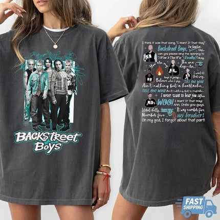 Backstreet Boys Classic Album Poster Graphic Print T-Shirt for Fans Men Women Crewneck Cotton New Fashion Oversized Casual Tops