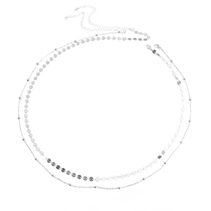 Silver Plated Gold Plated Belly Chain Adjustable Body Chain Bikini Waist Beads for Women Coin Dainty Body Chain for Women