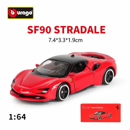 Bburago 1:64 Ferrari Series,SP3 458 599 ENZO F12 SF90 812 Alloy Diecast Models,Mini Simulation Cars Gift Set
