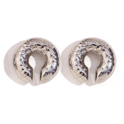 1 Pair Smooth Round C Shape Clip On Women Earrings Lightweight Without Piercing Cartilage Ear Cuff Gold Silver Color Earrings