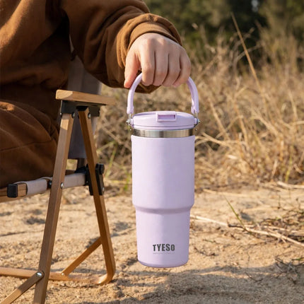 TYESO 600/900/1200ML Travel Coffee Mug Stainless Steel Double Walled Vacuum Water Bottle Tumbler Thermo Bottle Insulated Cup