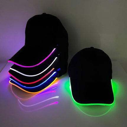 Adult Hat Led Optical Fibre Cap Hip Hot Hat NightClub Concert Masquerade Outdoor Fun Event Supplies Rap Summer Hat