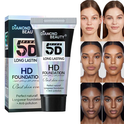 5D Liquid Foundation Make-up Men's Suede Perfect Concealer Nourishing&Moisturizing Full Cover High Capacity Natural Naked Makeup
