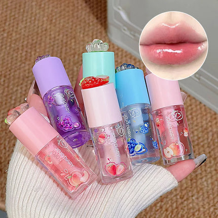 Jojo Diary Fruit Scented Lip Oil: Provides Hydration and Moisturizing, Preventing Chapped Lips and Improving Wrinkles, and Is a Korean-Style Water Gloss Lip Gloss Suitable for Winter Lip Care.