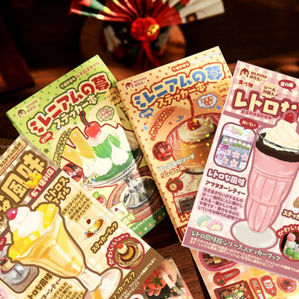 30pcs Stickers Book Kawaii Japanese Style Glitter Film Die-cutting Sticker Book Diy Handmade Scrapbook Aesthetic Stationery
