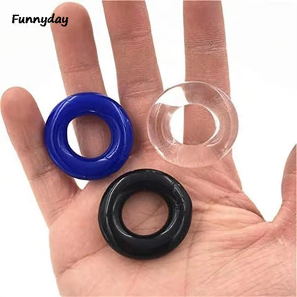 Silicone Durable Penis Ring Ejaculation Delay Chastity Rubber Cock Rings Penis Enlargement Semen Lock Ring Sex Toys For Men