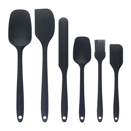 6pcs Silicone Spatula Set for Cooking Baking Tools Food Grade Heat Resistant Non-Stick Scrapers & Cream Spreads HPMD008