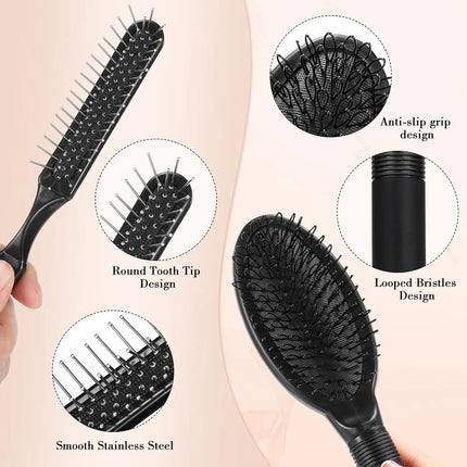 2 Pack Wig Head Stand with 4 PCS Wig Brush Comb, Travel Wig Holder Comb Set for for Women Multiple Wigs