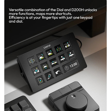 Ulanzi D100H Dial Creative Controller for Video&Photo Editing Dial&RGB Keypad Controller for Light System for Intelligent Studio