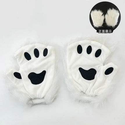 Costume Accessory Set Fox Ears and Tail Soft Faux Fur Hair Band Animal Themed Cosplay Halloween Party