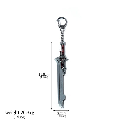 Game DMC Keychain Dante Sword Rebellion Awakening Keyring Nero Red Queen Keychains Weapon Pendant for Men Jewelry