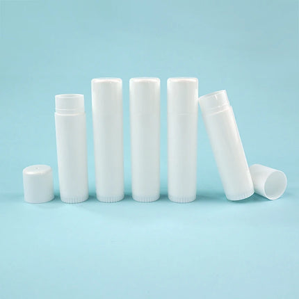 5/24/50/100pcs 15ml White Lip Tube Lip Balm Tube DIY Empty Lipstick Tube Containers Bottles 15g Round White Solid Lipstick Tube