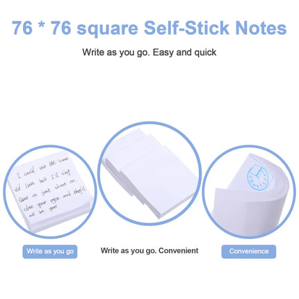 3 Pcs Student Stationery White Sticky Notes Notepad Blank Schedule Planning Paper Square Self Pads