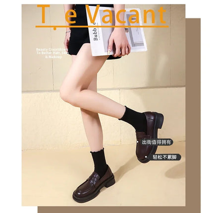 New Japanese Style College Student Cosplay Lolita Shoes for Women/Girls Fashion Black/Coffee Uniform Platform Shoes 2025