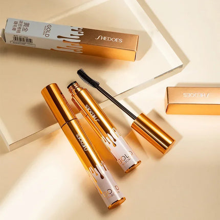 3D Mascara Eyelashes Lengthening Black Lash Eyelash Extension Eye Lashes Brush Beauty Makeup Long-wearing Gold Color Mascara