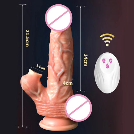 Realistic Dildo with Suction Cup Sucking Vibrator Swing Dick Thrusting Penis Sex Toys For Women Flexible Remote Control Dildo