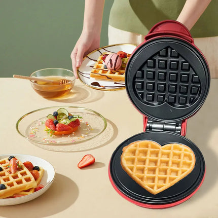 Mini Waffle Maker Nonstick Pancake Bubble Egg Cake Oven Pan Quick Heat-Up Household Breakfast Electric Baking Pan for Breakfasts