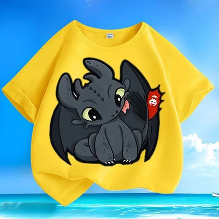 New How to Train Your Dragon Toothless Kids Tees Summer Crew Neck Loose Trendy Casual Short Sleeve Tops for Boys Girls