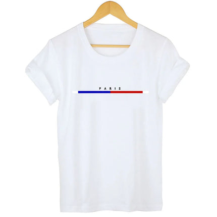 Women's T-shirt 100% Cotton Paris Fashion Short Sleeved Top Loose Plus Size Shirt Short Sleeves Women Tee Cotton Women's T-shirts