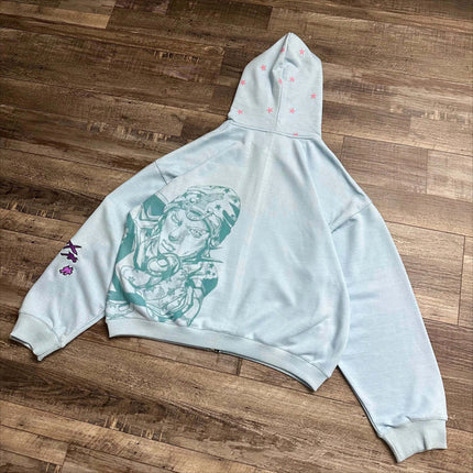 Harajuku Jojo Bizarre Adventure Hoodies Women DIO Zip Up Anime Hoodie Hip Hop Couples Y2k Street Sweatshirt Men Clothing