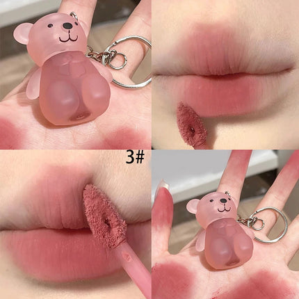 Art Value Cute Bear Velvet Lip Mud Soft Mist Whitening Silky Lip Glaze Low Saturation Tone Lipstick