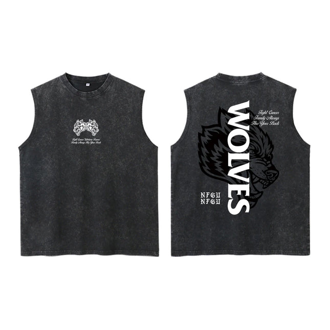 2026 Darc Wolves Sport Vintage Washed Vest Tees Gym Bodybuilding Fitness Sleeveless T Shirts Basketball Workout Darcs Tank Tops