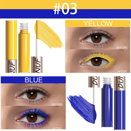 Slender Double-head Colored Mascara Curl Thick Lash Eyelash Extension Lengthening Waterproof Yellow Red Brown Fine Brush Mascara