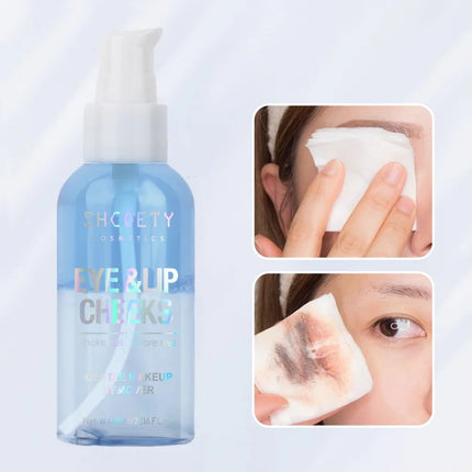 60ml Makeup Remover 3in1 Eye Lip Face Cosmetic Cleanser Mild Non-irritating Deep Cleansing Water for Party Festival Makeup