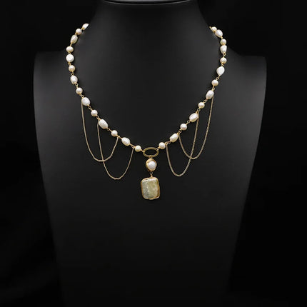 Natural FreshWater Pearl Pendant Necklace Woman 2025 Trend 18K Gold Plated  High Quality Designer Jewelry Gifts For Girlfriend