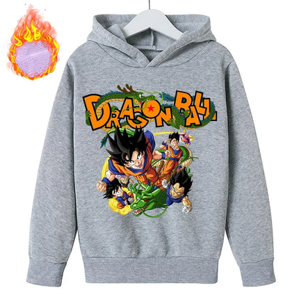 New Dragon Ball Z Hoodies Children's Goku Fleece Sweatshirt Y2k Trendy Plush Hoodie Anime Pattern Clothes Clothing for Boys Gift
