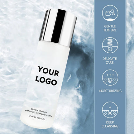 Private Label Makeup Remover Custom Logo 100ML Pure Plant Eye Lip Facial Amino Acid Cleansing Makeup Smooth Skins Texture Moist