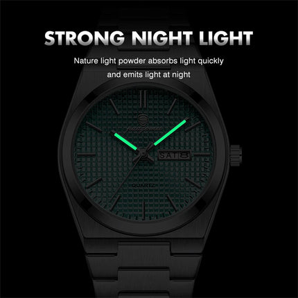 PAAZOMU Luxury Men Wristwatch Waterpro Of Luminous Date Week Watch For Man Stainless Steel Men's Watches Quartz Male Clock Sport